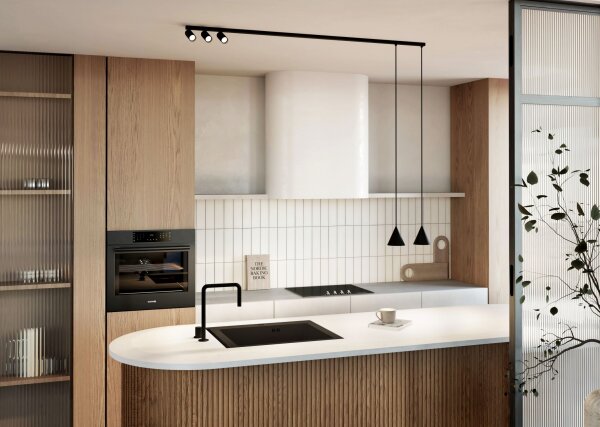 Flexible Hängelampe Aluminium 160 cm GU10 Schwarz