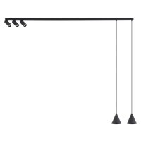 Flexible H&auml;ngelampe Aluminium 160 cm GU10 Schwarz