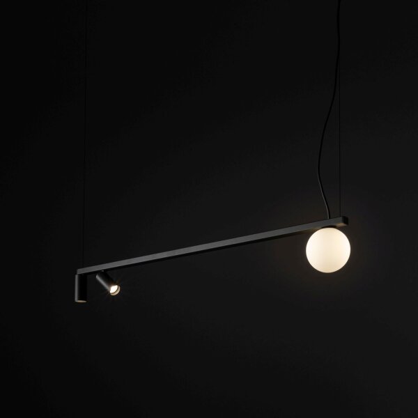 Flexible Hängelampe Aluminium Glas 107 cm Umbra Grau