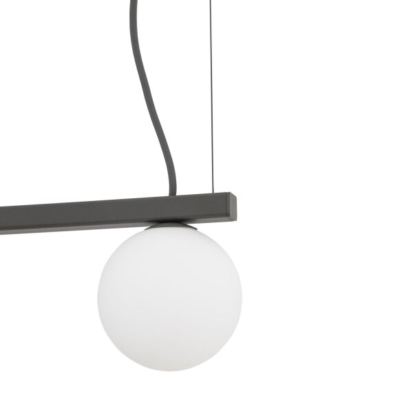 Flexible Hängelampe Aluminium Glas 107 cm Umbra Grau