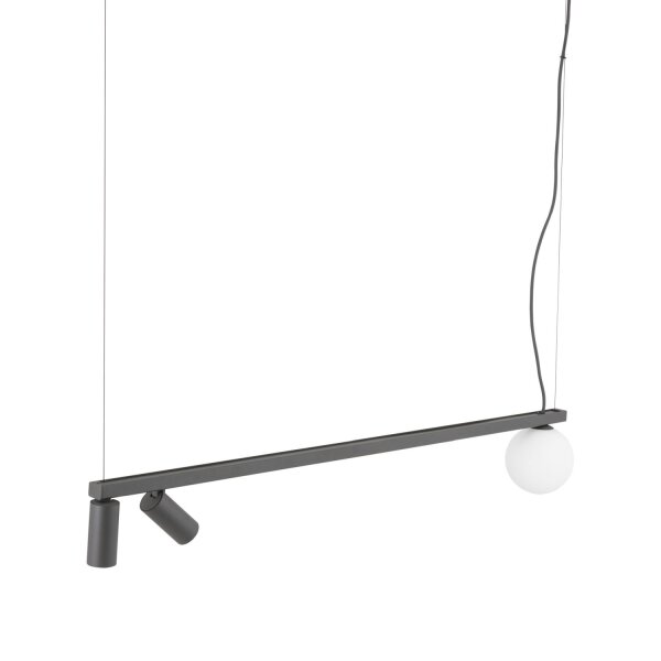 Flexible Hängelampe Aluminium Glas 107 cm Umbra Grau