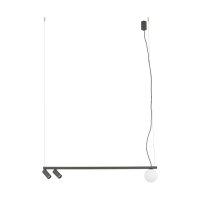 Lampe à suspendre flexible aluminium verre 107 cm...