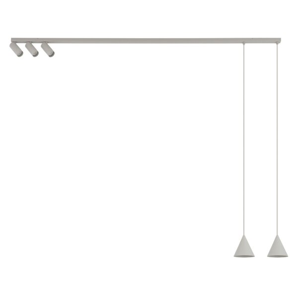 Bewegliche Pendelleuchte Metall Seidengrau GU10 160 cm