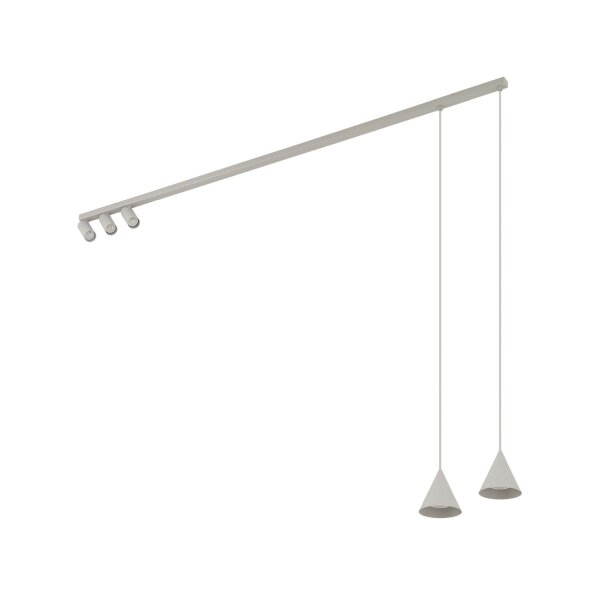 Bewegliche Pendelleuchte Metall Seidengrau GU10 160 cm