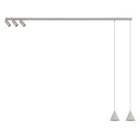 Bewegliche Pendelleuchte Metall Seidengrau GU10 160 cm