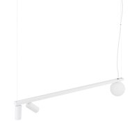 Flexible H&auml;ngelampe Aluminium Glas Wei&szlig; GU10 G9 107 cm