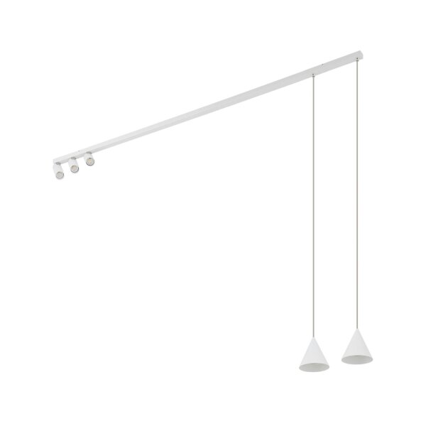 Verstellbare Pendelleuchte Metall Weiß GU10 160 cm lang