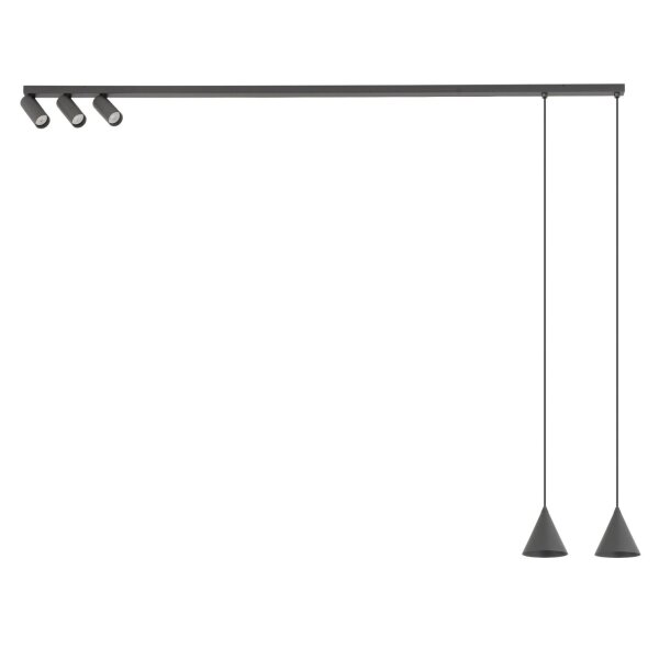 Bewegliche Pendelleuchte Metall Umbra Grau GU10 160 cm