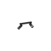 Deckenspot 2-flammig verstellbar Aluminium Schwarz GU10