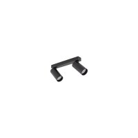 Deckenspot 2-flammig verstellbar Aluminium Schwarz GU10