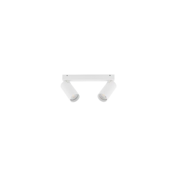 Spot mobile au plafond blanc aluminium L:32 cm long GU10