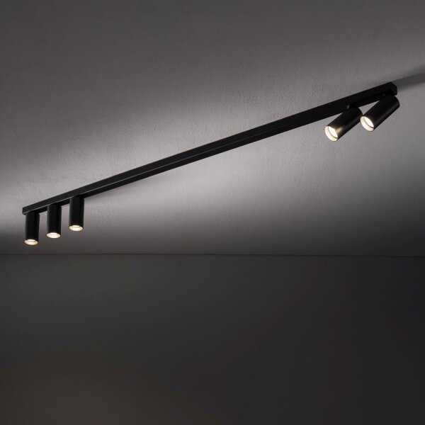Schwenkbarer Deckenstrahler GU10 Schwarz Metall 130 cm