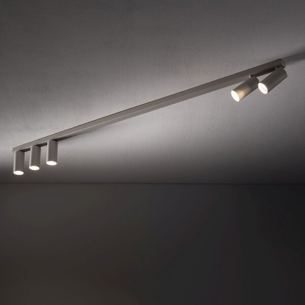 Spot de plafond flexible GU10 gris soie métal 130 cm