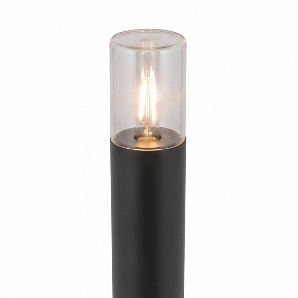 Petite borne déclairage verre fumé aluminium E27 IP44 80 cm