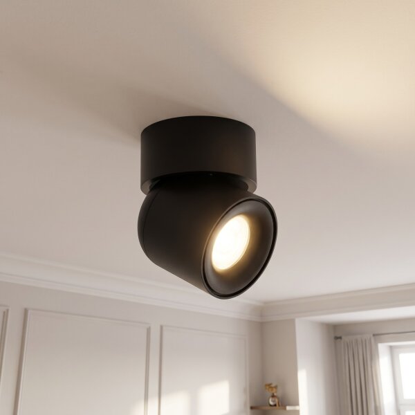 Spot de plafond flexible noir GU10 L:9,4 cm petit
