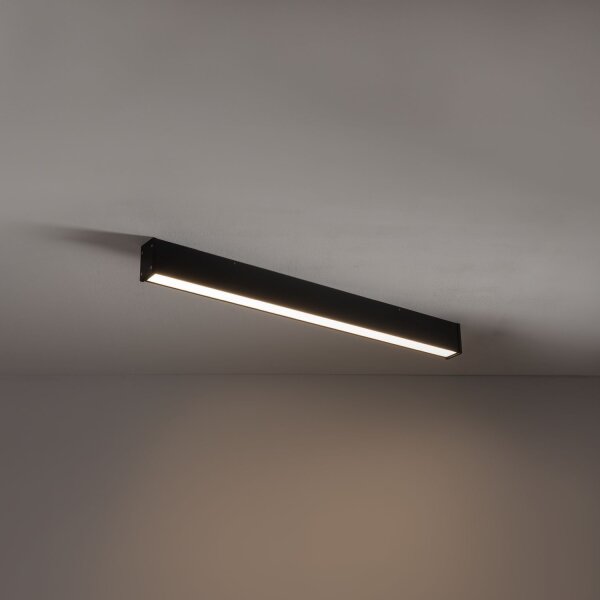 Plafonnier LED Noir Aluminium 3000 K L:100 cm