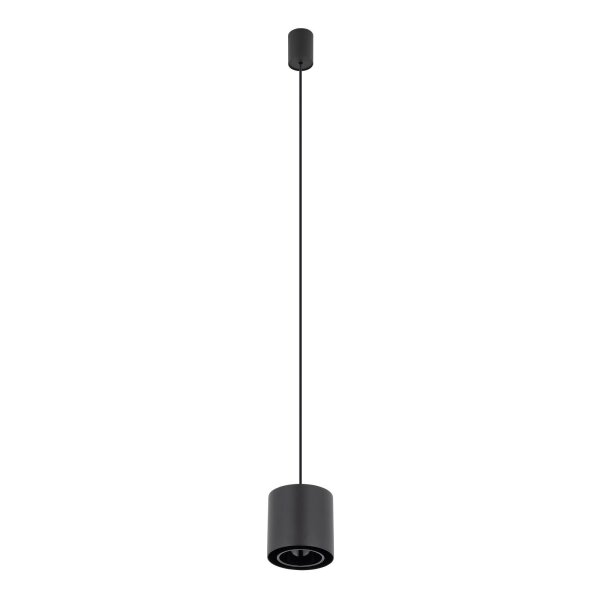 Lampe à suspendre noire en métal GU10 jusquà 10 W ronde Ø13 cm