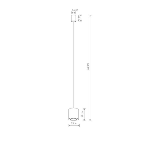 Lampe à suspendre noire en métal GU10 jusquà 10 W ronde Ø13 cm