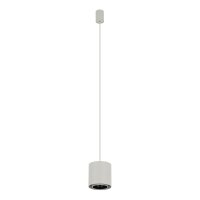 Suspension ronde m&eacute;tal GU10 &Oslash;13 cm gris soie