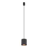 Suspension ronde m&eacute;tal GU10 &Oslash;13 cm noir or