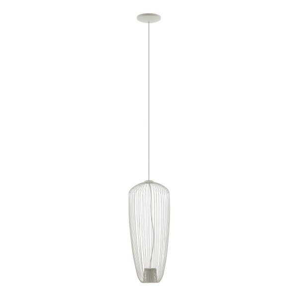 Draht Pendelleuchte Metall Seidengrau B:27 cm GU10