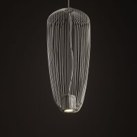 Fil de fer Suspension métal gris soie L:27 cm GU10
