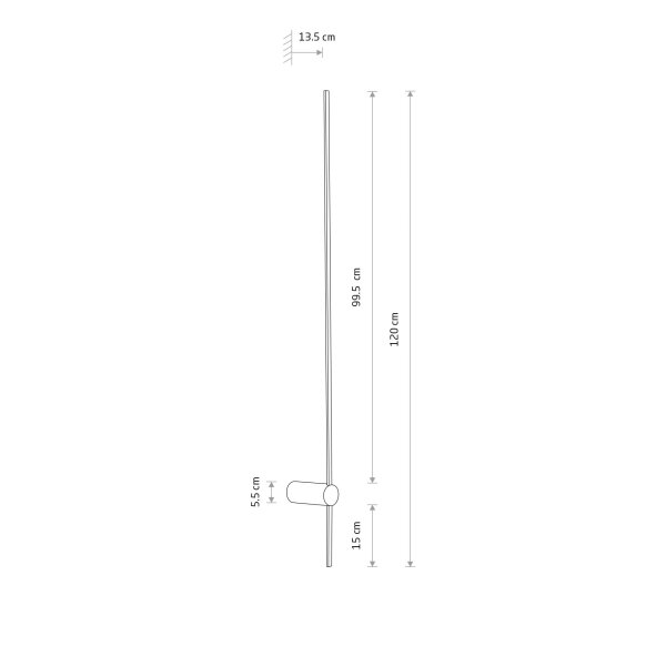 Applique LED Blanc 3000 K 740 lm H:120 cm indirect