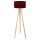 Dreibein Stehlampe Holz 140cm Bordeaux Retro Wohnzimmer