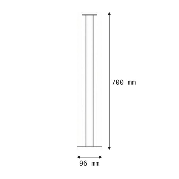 LED Wegeleuchte Schwarz Aluminium IP54 70 cm 600 lm