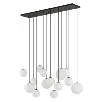 Grande lampe suspendue verre métal noir blanc G9...