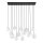 Grande lampe suspendue verre métal noir blanc G9 14-flmg