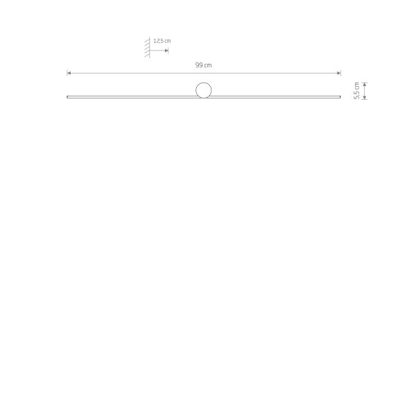 LED Wandleuchte Weiß Aluminium B:99 cm 3000 K 14 W