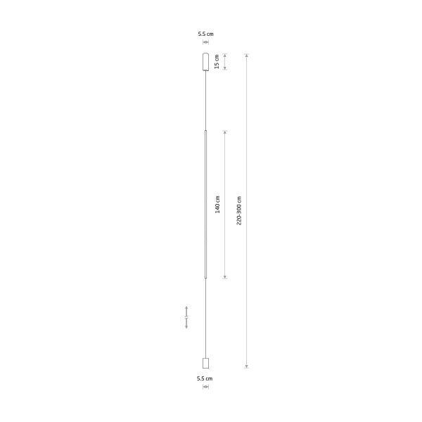 LED Pendelleuchte Weiß Aluminium Ø5,5 cm rund 19 W