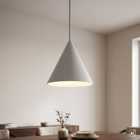 Suspension ronde gris soie Ø11 cm GU10 métal