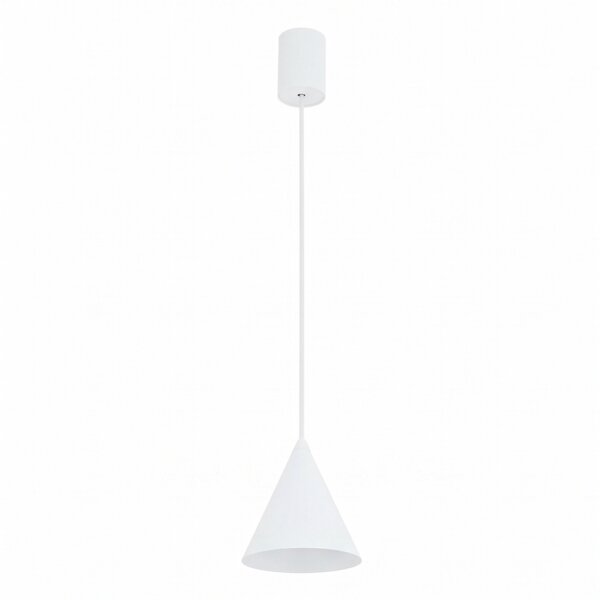 Suspension ronde blanche Ø11 cm GU10 métal cône