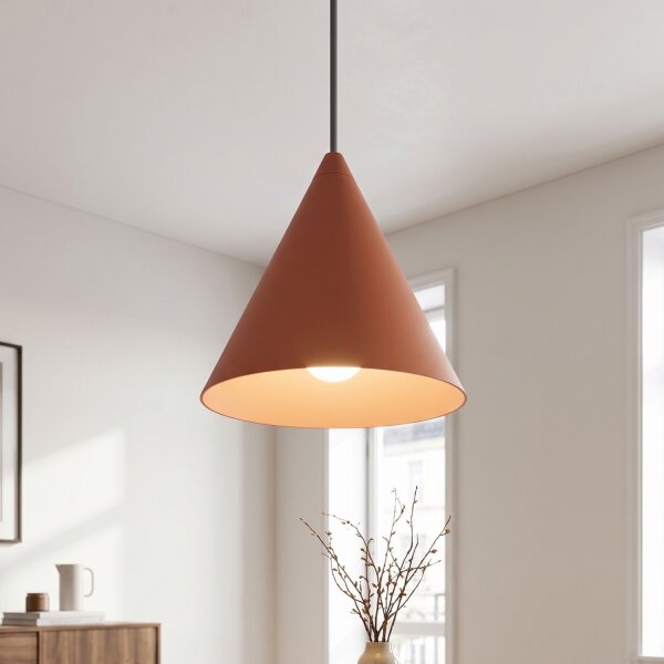 Runde Hängelampe Terrakotta Ø11 cm GU10 Metall Kegel