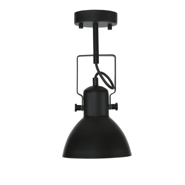 Spot Lampe Schwarz Metall rund Retro DALLAS