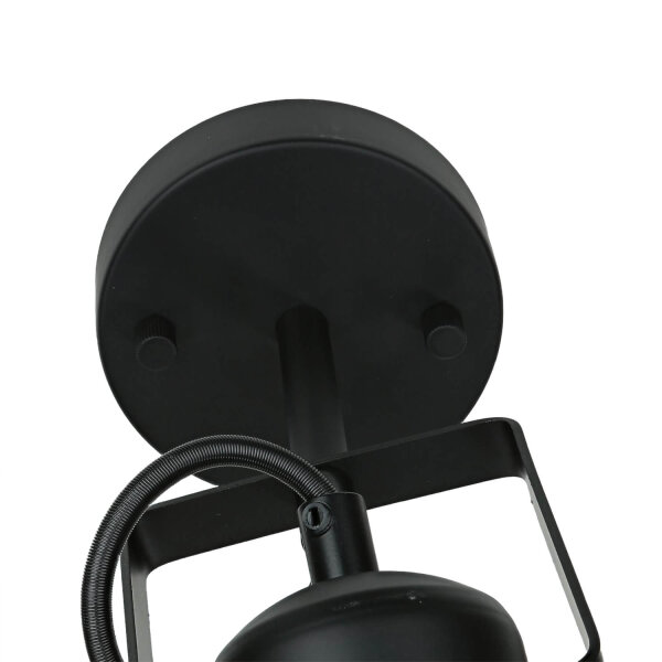 Spot Lampe Schwarz Metall rund Retro DALLAS