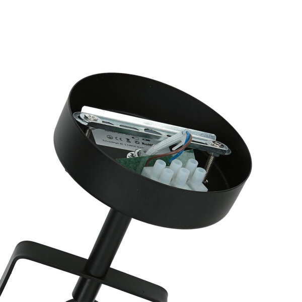 Spot Lampe Schwarz Metall rund Retro DALLAS