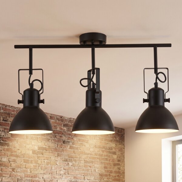 Deckenstrahler Schwarz Metall E14 Retro Wohnzimmer