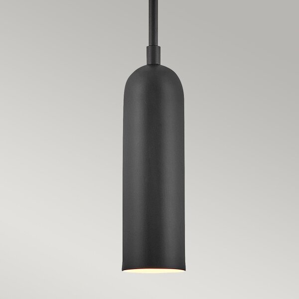 LED Hängeleuchte Metall D: 12,7 cm schmal Schwarz
