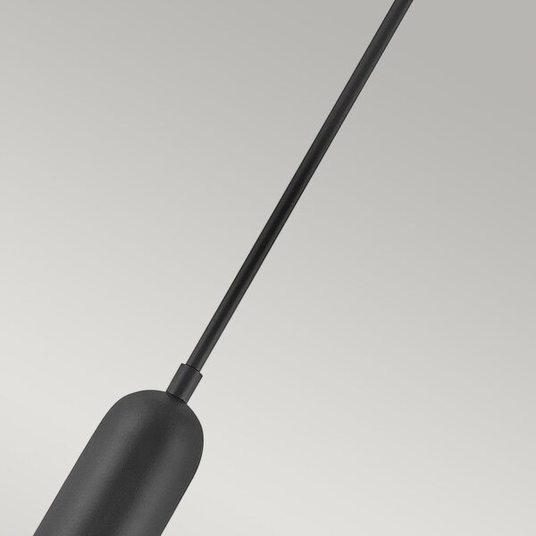 LED Hängeleuchte Metall D: 12,7 cm schmal Schwarz