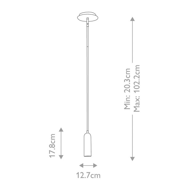 LED Hängeleuchte Metall D: 12,7 cm schmal Schwarz