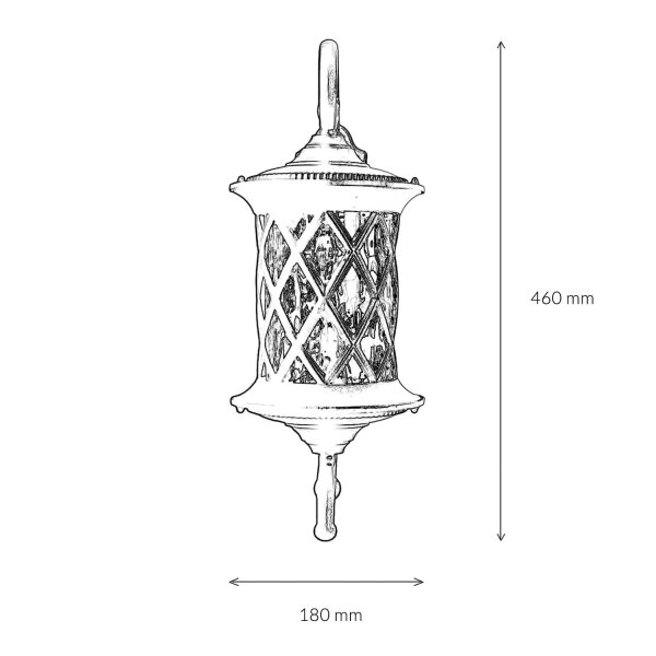 Applique murale rustique dextérieur brun antique E27 LANTERN