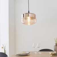 Lampe à suspendre verre fumé métal...