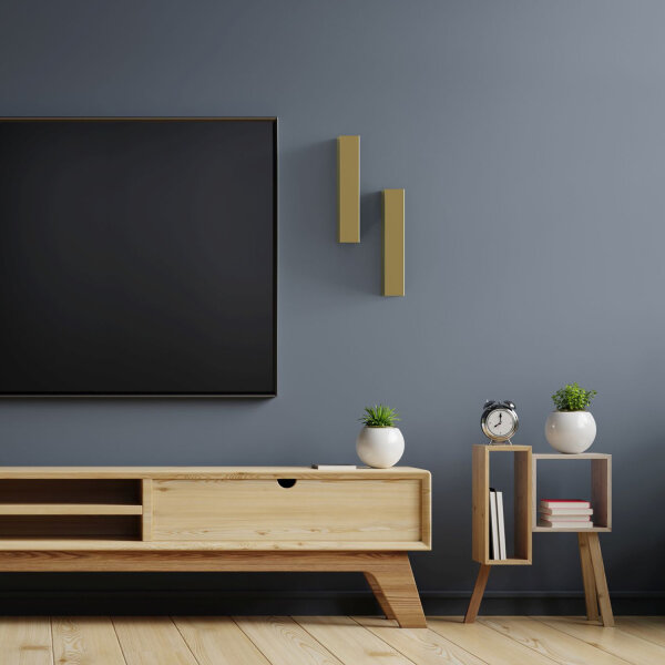 Wandleuchte innen 2-flammig Up Down in Gold GU10 Metall