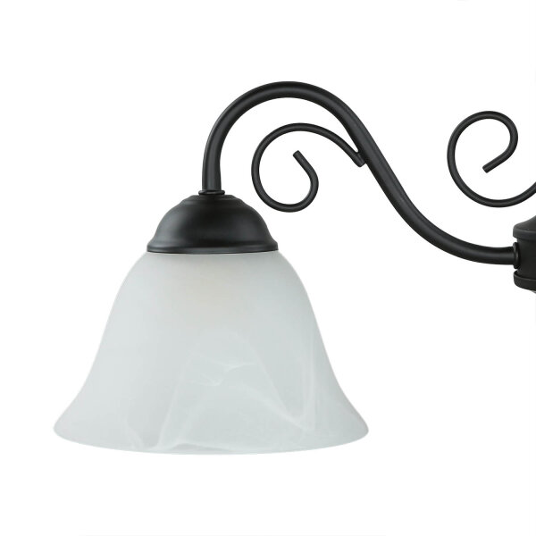 Suspension réglable en hauteur avec abat-jour en verre rustique blanc