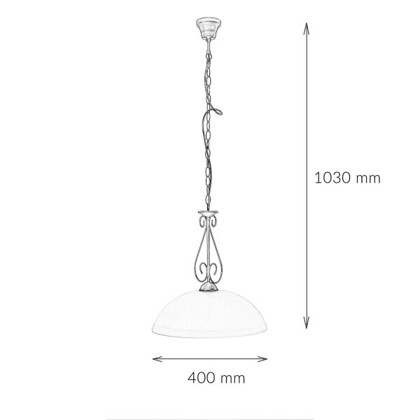 Suspension rustique ronde E27 ATHEN