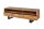 TV Lowboard bois acacia métal 160 cm piètement à patins bord darbre
