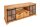 TV Lowboard Bois Verre Métal Rustique 160 cm Portes coulissantes